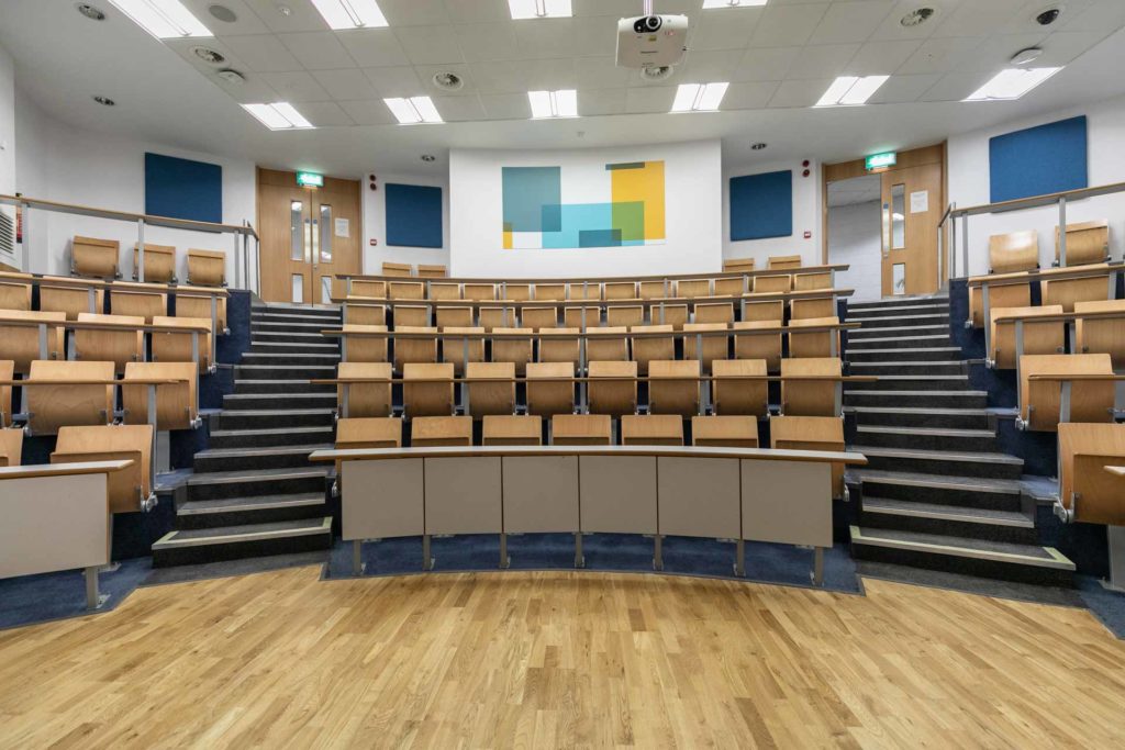 DCU Glasnevin campus view of the theatre style room for 112 people
