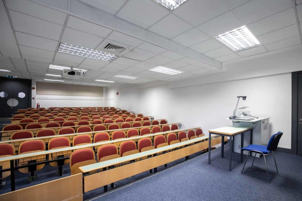 Meeting room in the glasnevin campus for 112 people in a tiered style