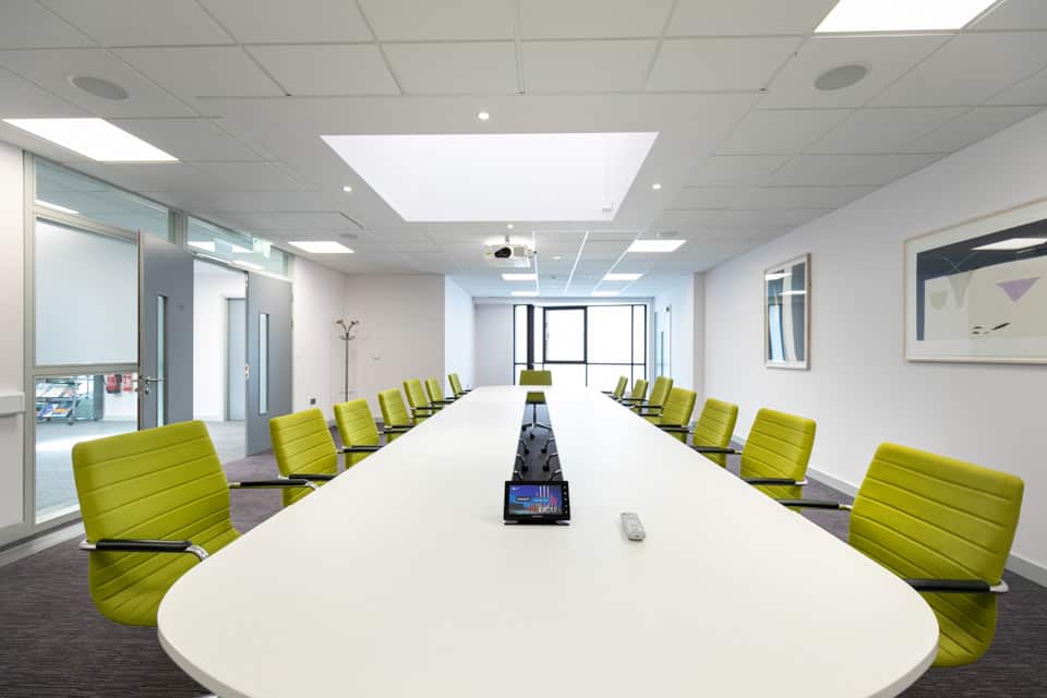 view of the board meeting room from the top of the table at DCU St Patricks campus